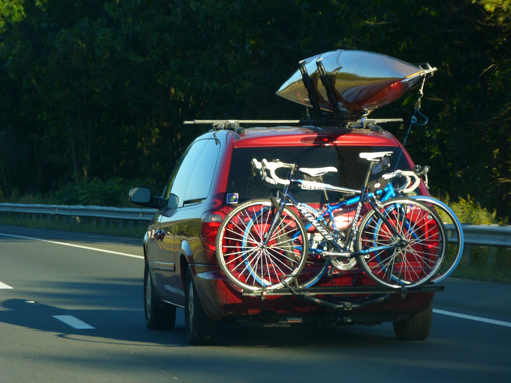 transporting bicycles with a car rack